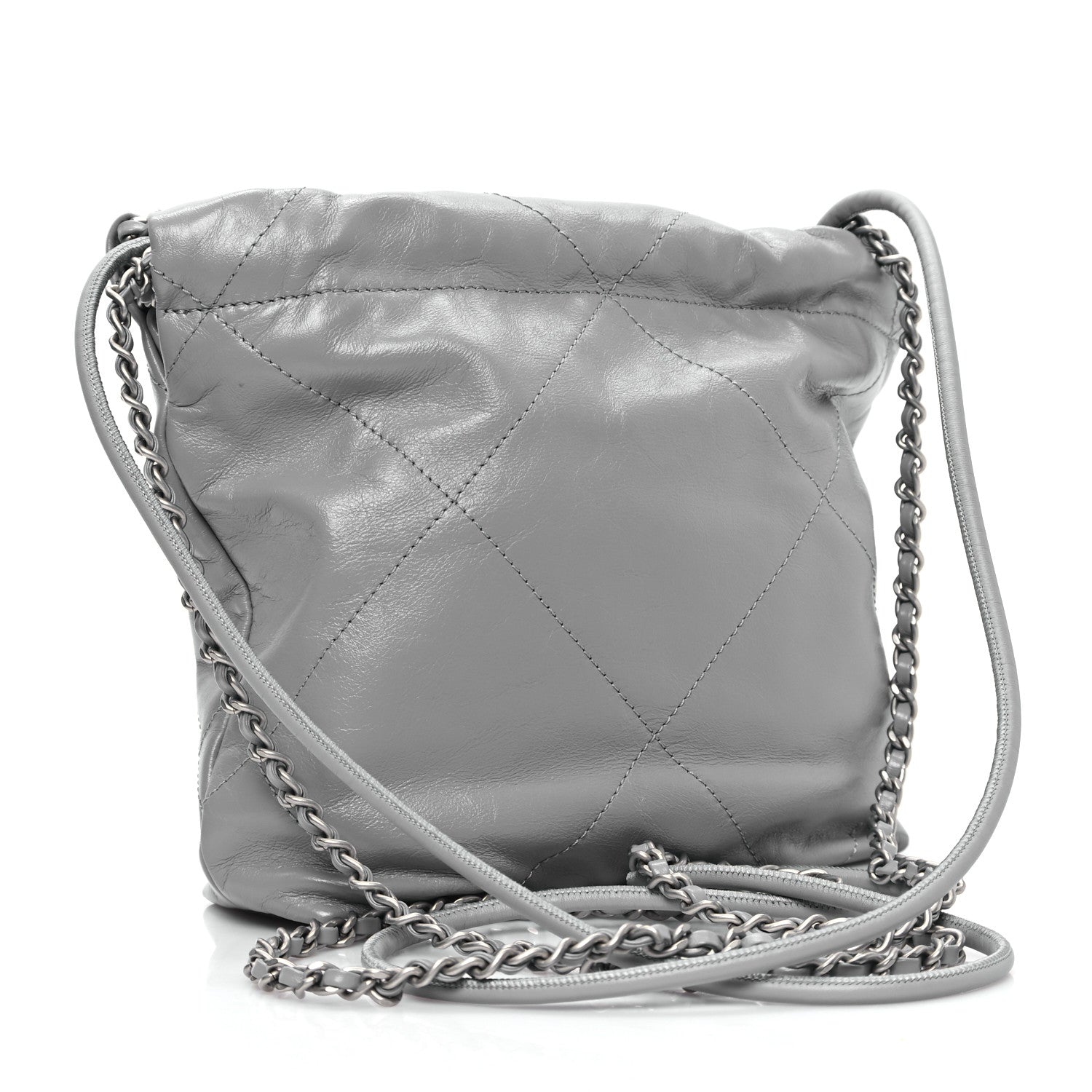 Chanel Shiny Calfskin Quilted Mini Chanel 22 Grey 3 of 13