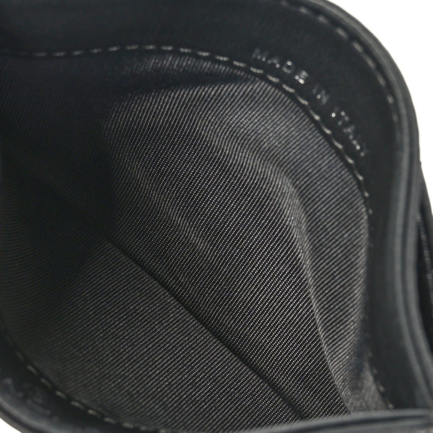 Lambskin Crystal Camellia Embossed Card Holder Black