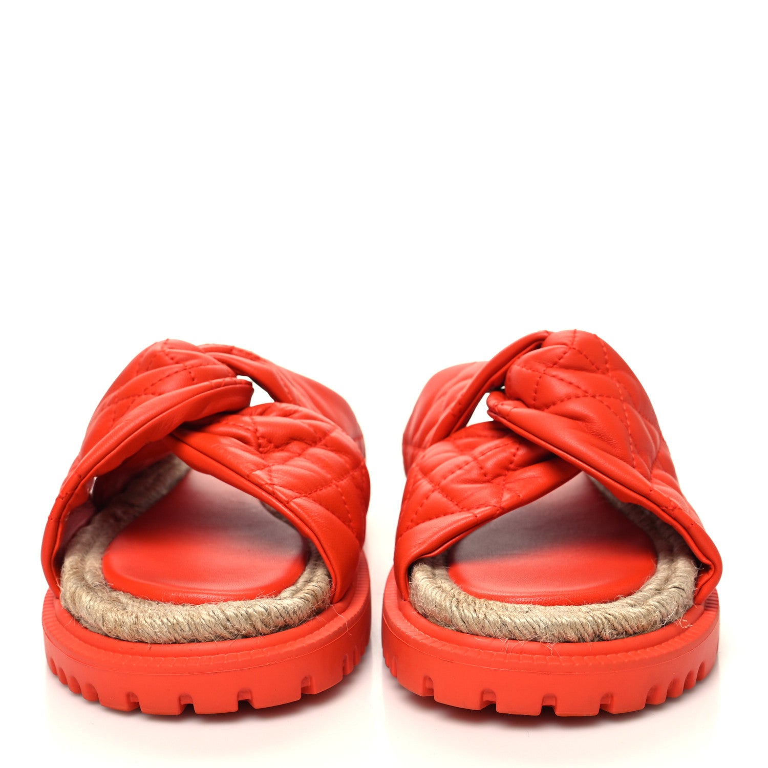 Christian Dior Calfskin Cannage Dtwist Espadrille Platform Sandals 38 Orange 2 of 8