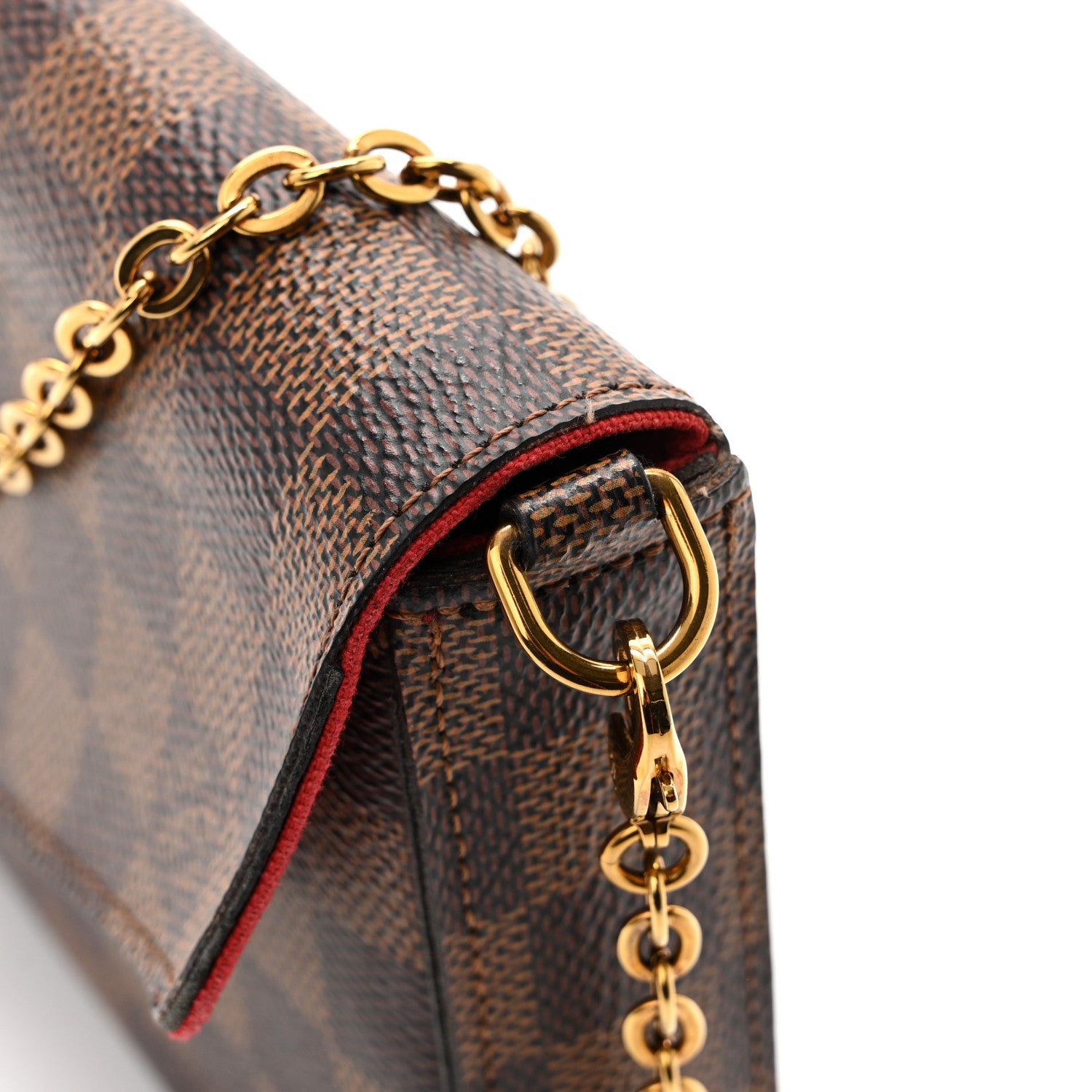 Louis Vuitton Damier Ebene Pochette Felicie Chain Wallet 14 of 14