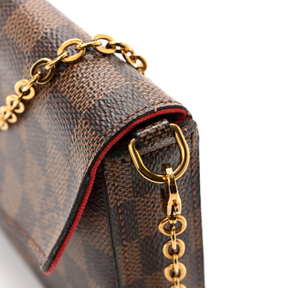 Louis Vuitton Damier Ebene Pochette Felicie Chain Wallet 14 of 14