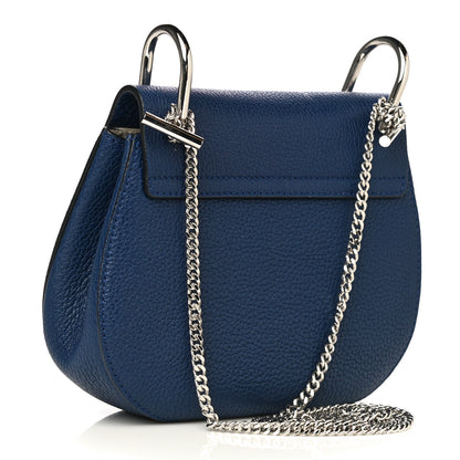 Chloe Grained Lambskin Mini Drew Shoulder Bag Royal Navy 3 of 10