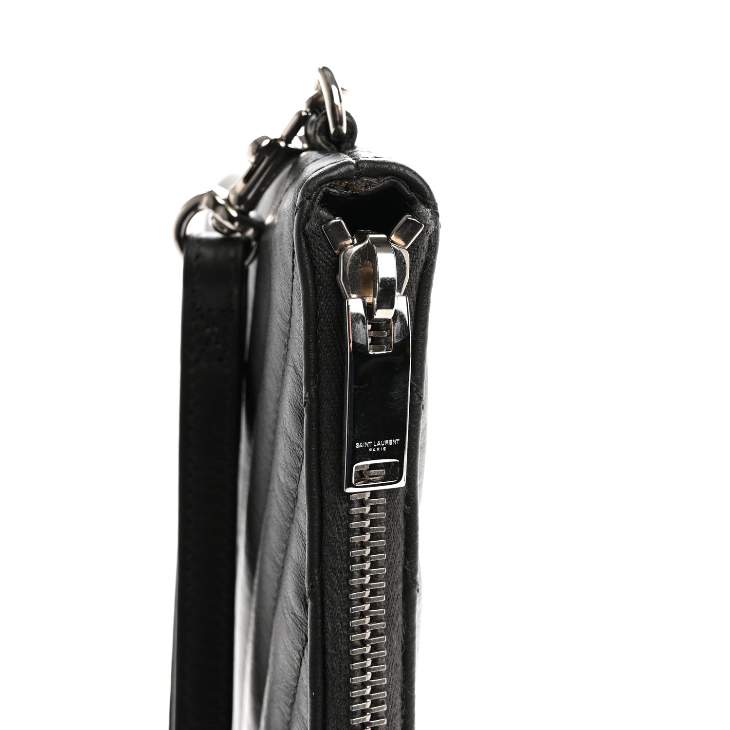 Saint Laurent Calfskin Matelasse Chevron Cassandre Monogram Document Holder Earth 11 of 11