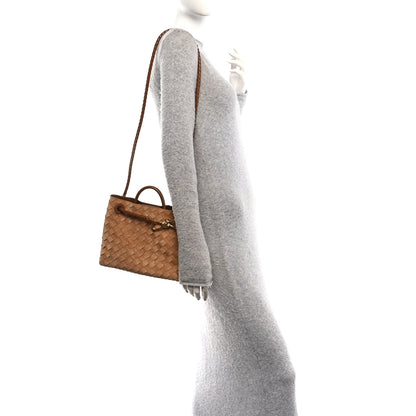 Bottega Veneta Suede Intrecciato Small Andiamo Shoulder Bag Amber 2 of 10