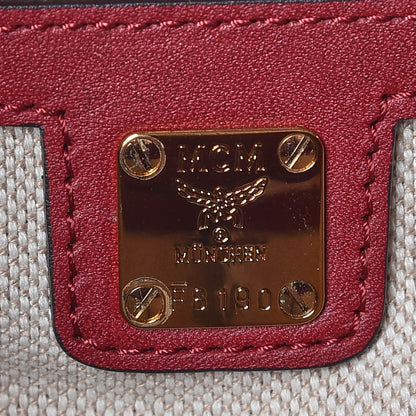 MCM Calfskin Top Handle Satchel Red 6 of 16