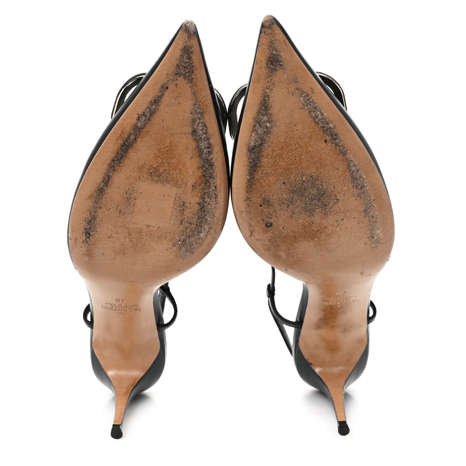 Valentino Garavani Calfskin Tonal Vlogo Slingback 80mm Pumps 38 Black 6 of 10
