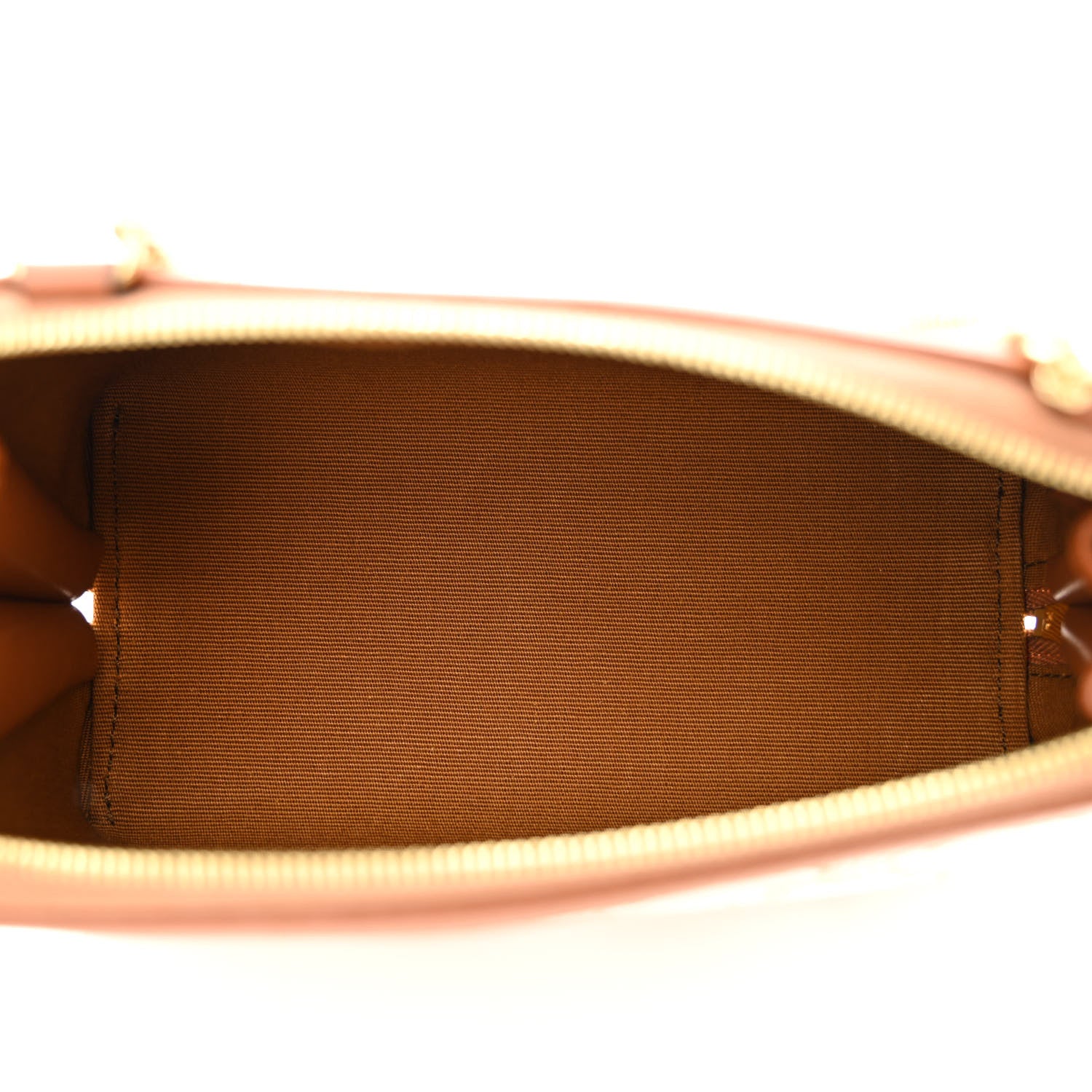Celine Lambskin Triomphe Canvas Clutch With Chain White Tan 5 of 10