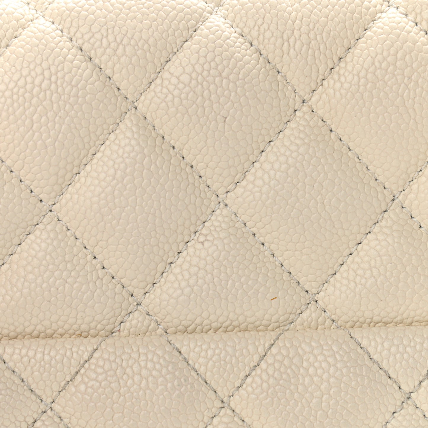 Caviar Quilted Jumbo Easy Flap Dark White