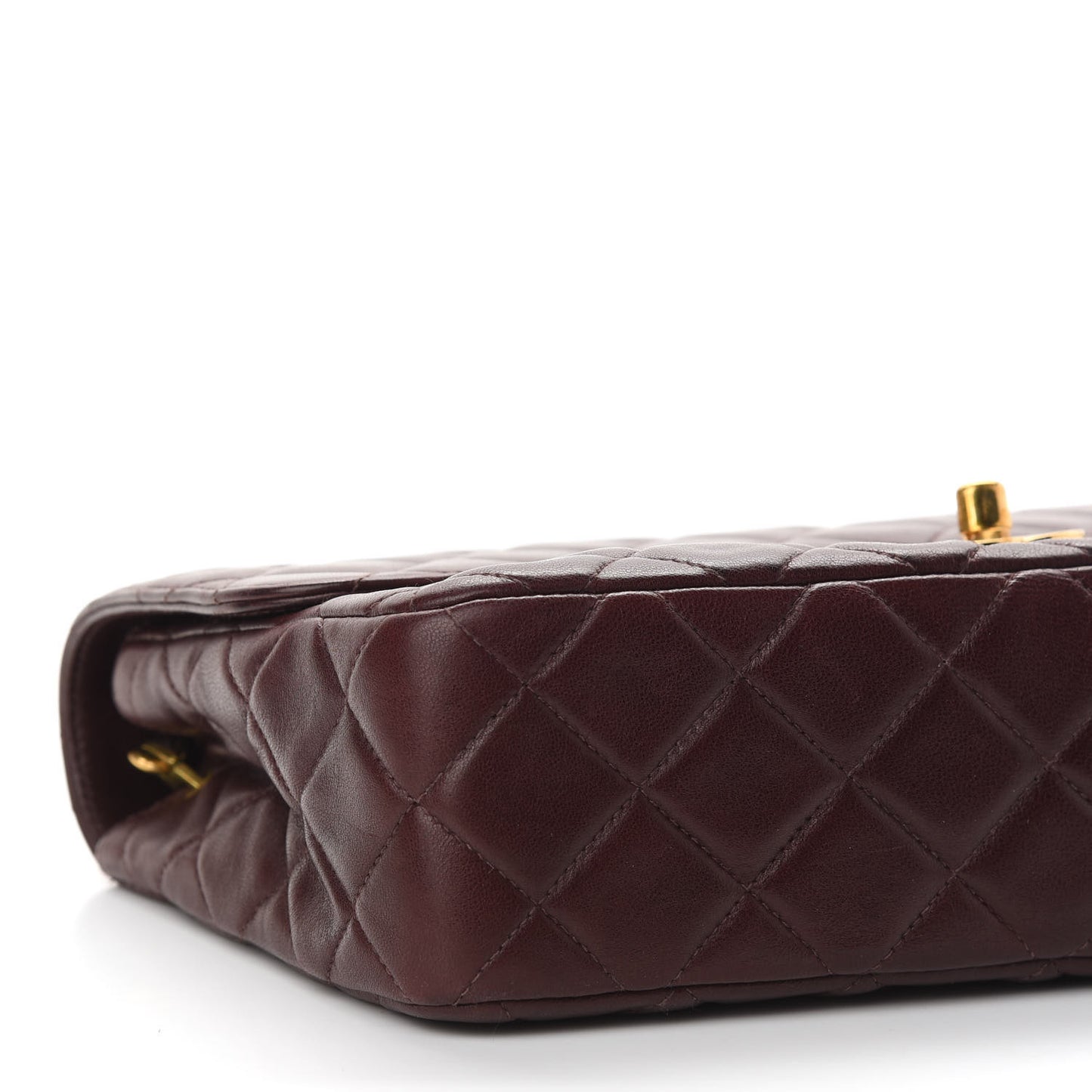 Lambskin Quilted Medium Single Flap Burgundy