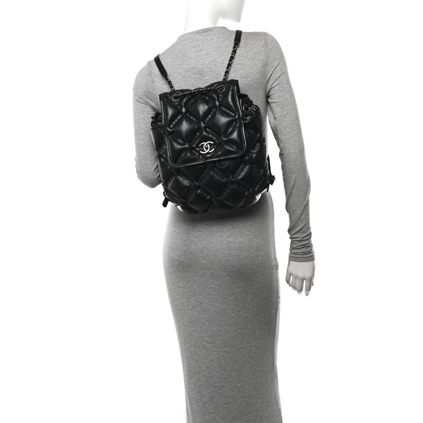 Calfskin Quilted Chesterfield Backpack Black