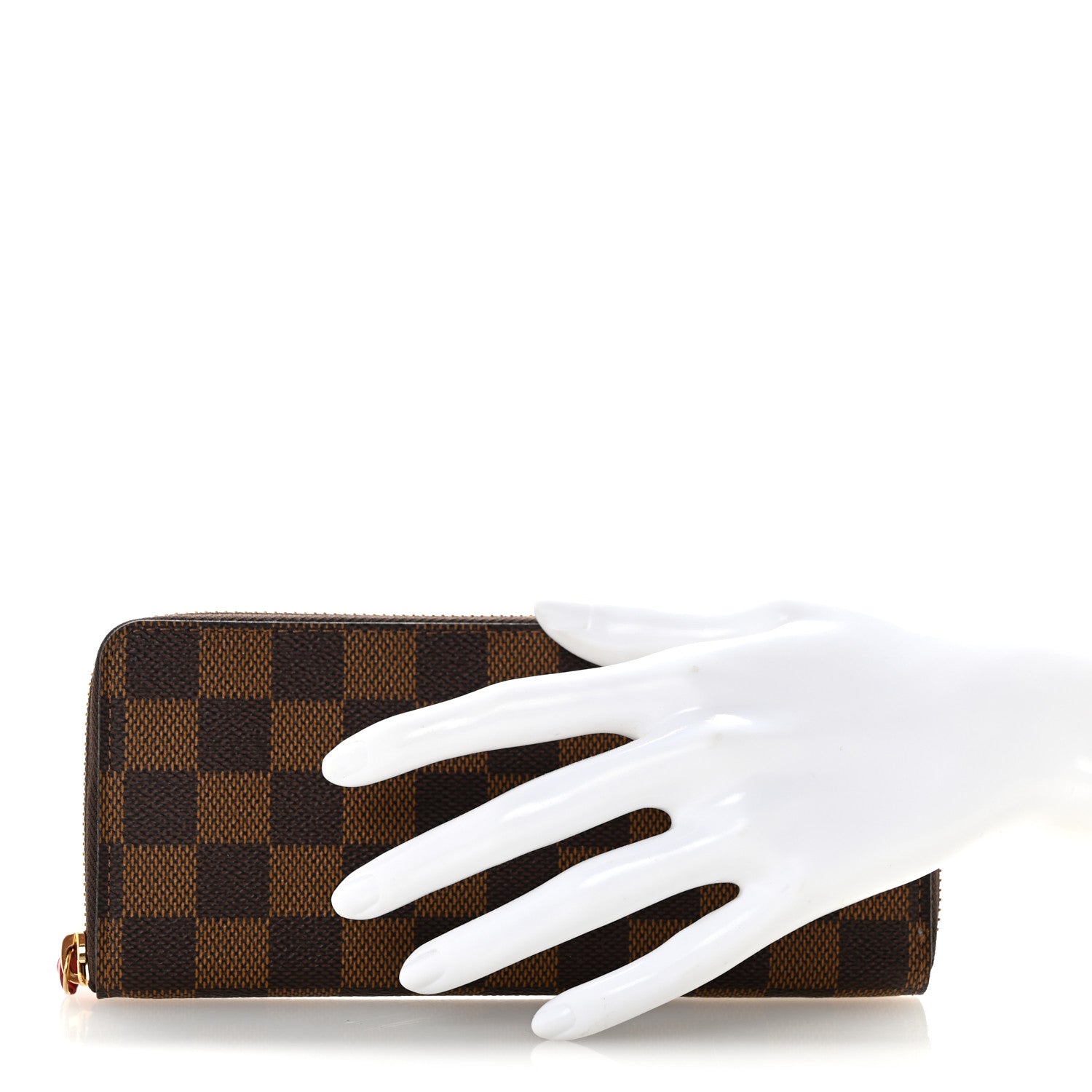 Louis Vuitton Damier Ebene Clemence Wallet Cherry 2 of 10