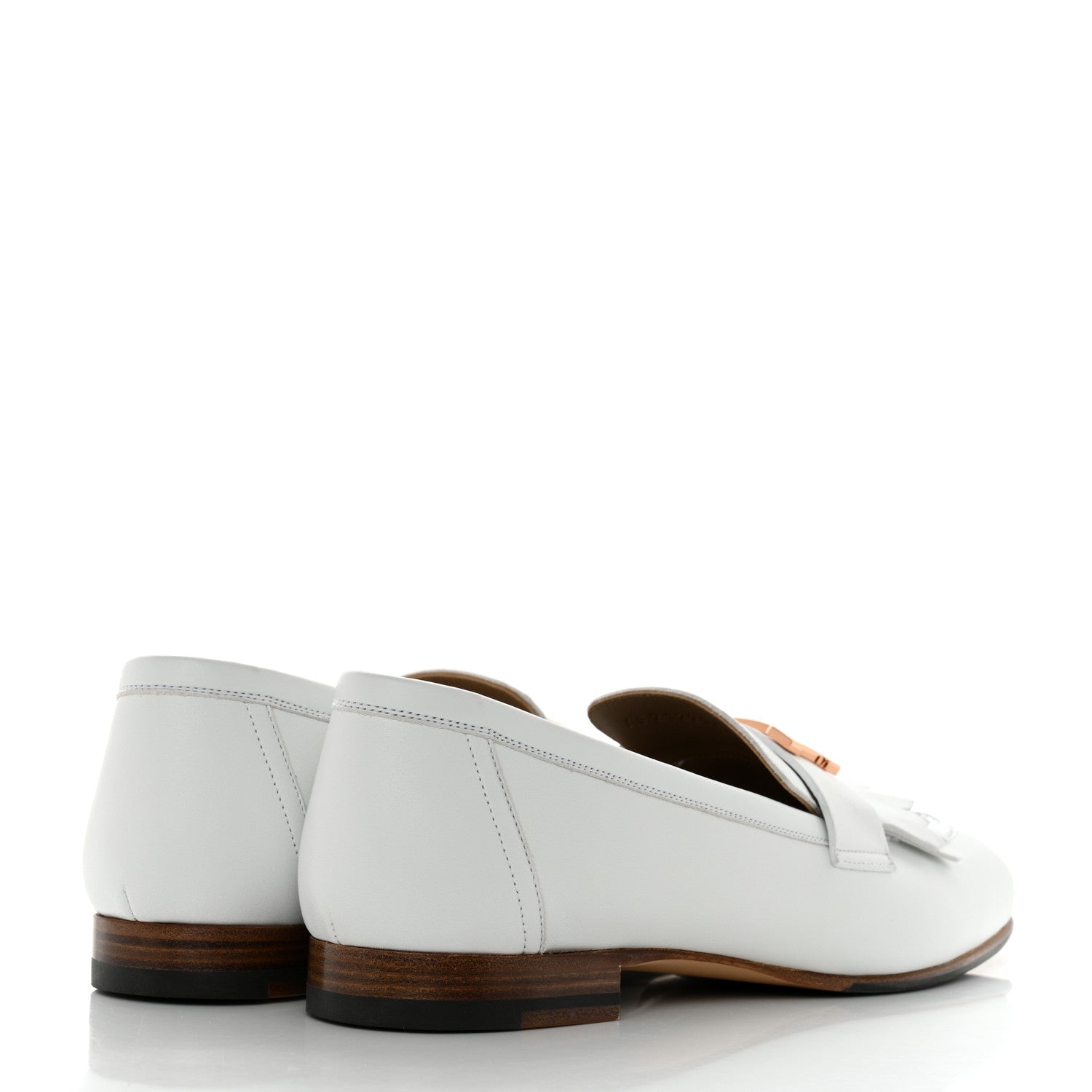 Hermes Calfskin Womens Royal Loafers 39 White 4 of 9