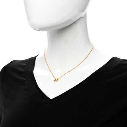 Hermes Lacquered Gold Mini Pop H Pendant Necklace White 1 of 5