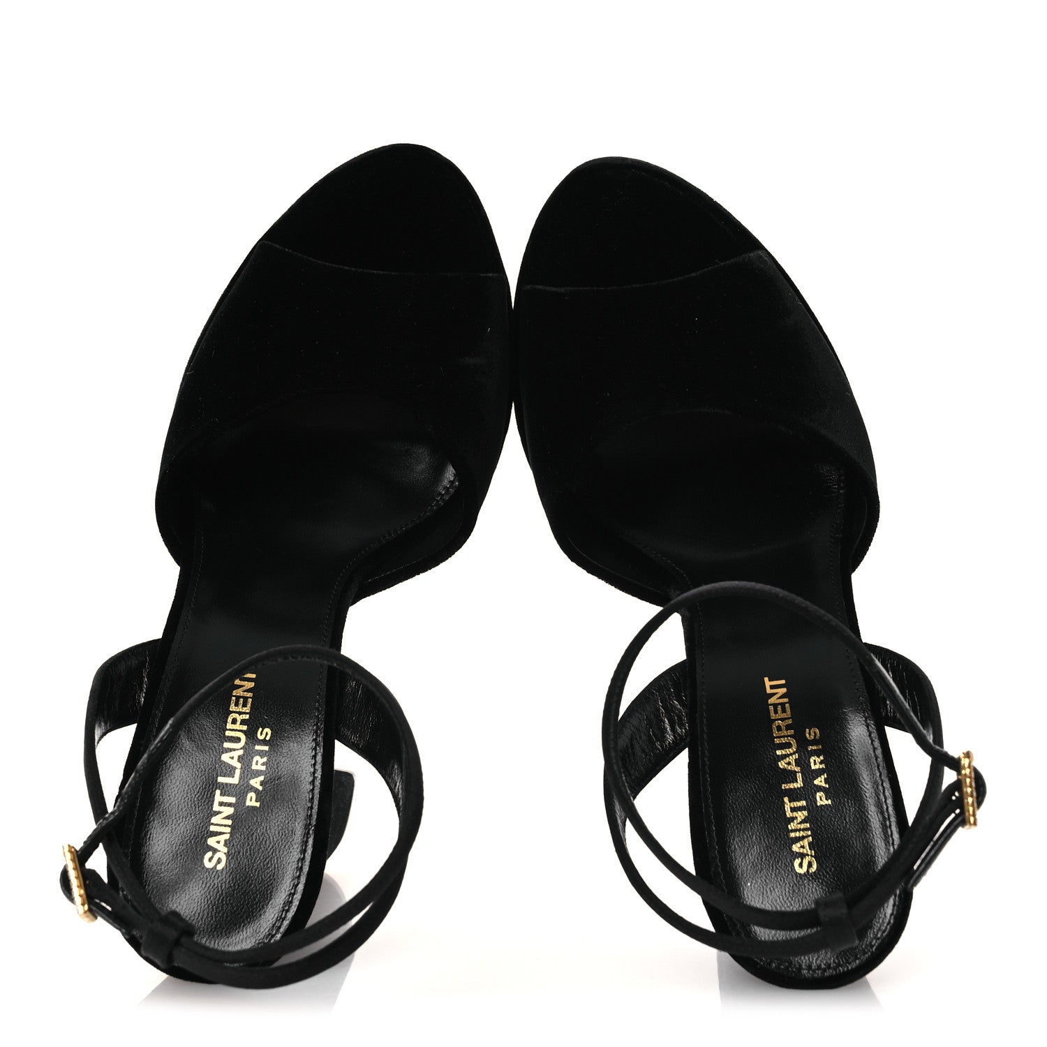 Saint Laurent Velvet Jodie Platform Sandals 38 Black 2 of 11