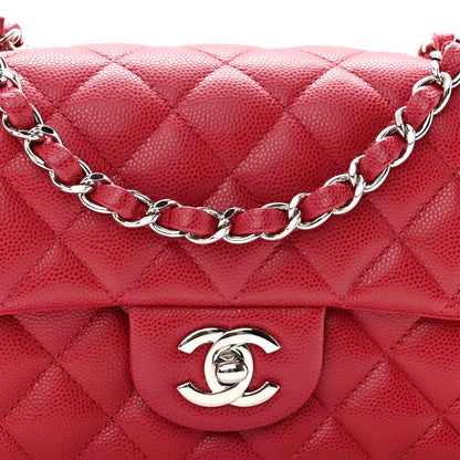 Chanel Caviar Quilted Mini Rectangular Flap Dark Pink 7 of 9