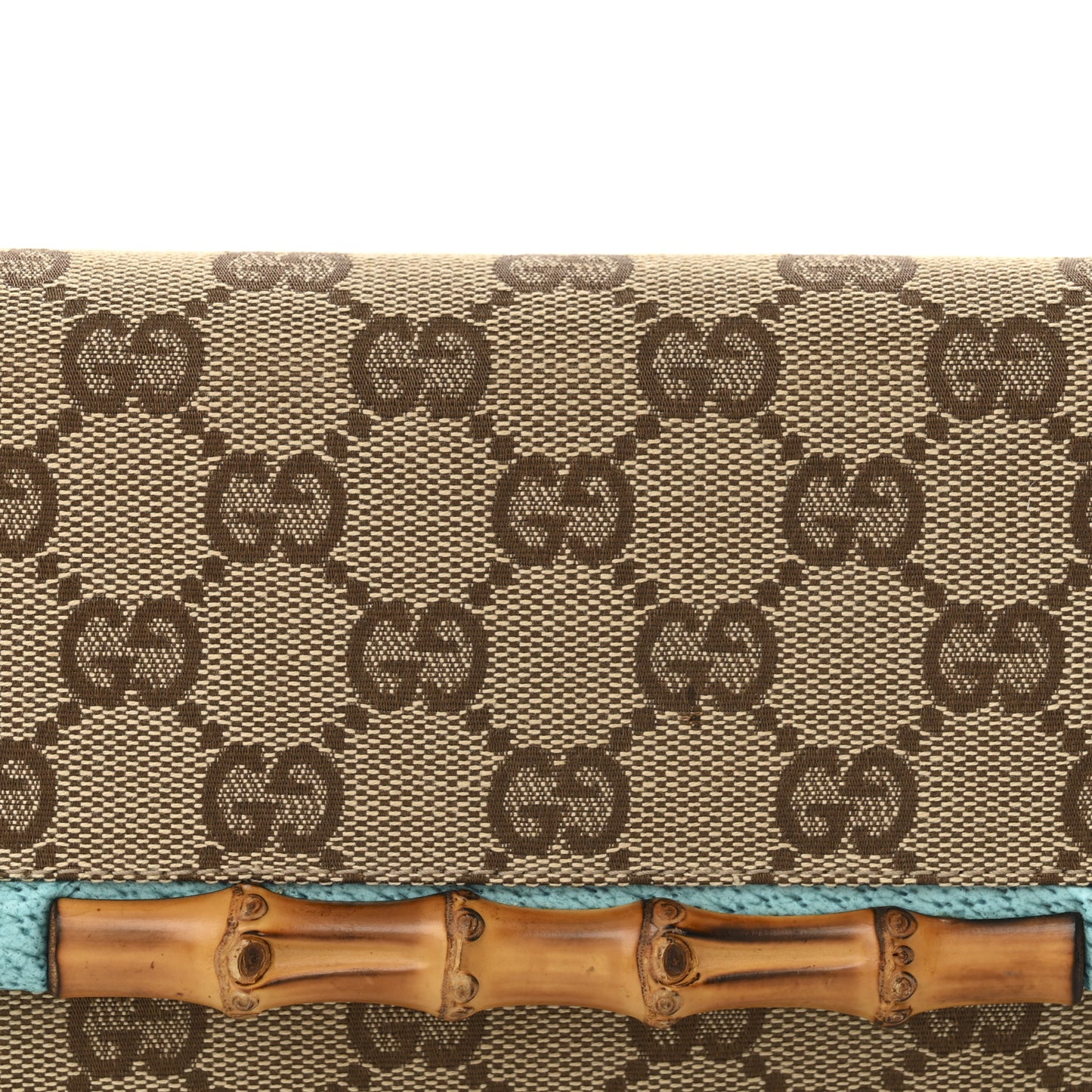 Monogram Bamboo Bar Clutch Turquoise