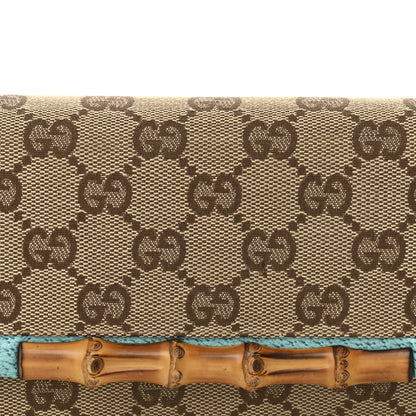 Gucci Monogram Bamboo Bar Clutch Turquoise 7 of 11
