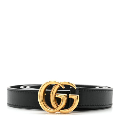 Gucci Calfskin Double G 20mm Belt 85 34 Black 1 of 6