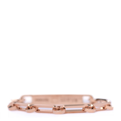 Hermes 18K Rose Gold Diamond Pave PM Kelly Chaine Bracelet XS 3 of 5