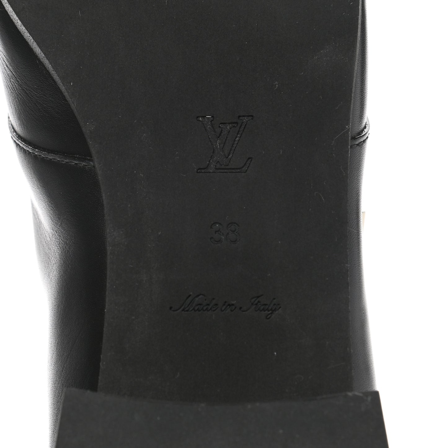 Calfskin Monogram Jumble Flat Ankle Boots 38 Black