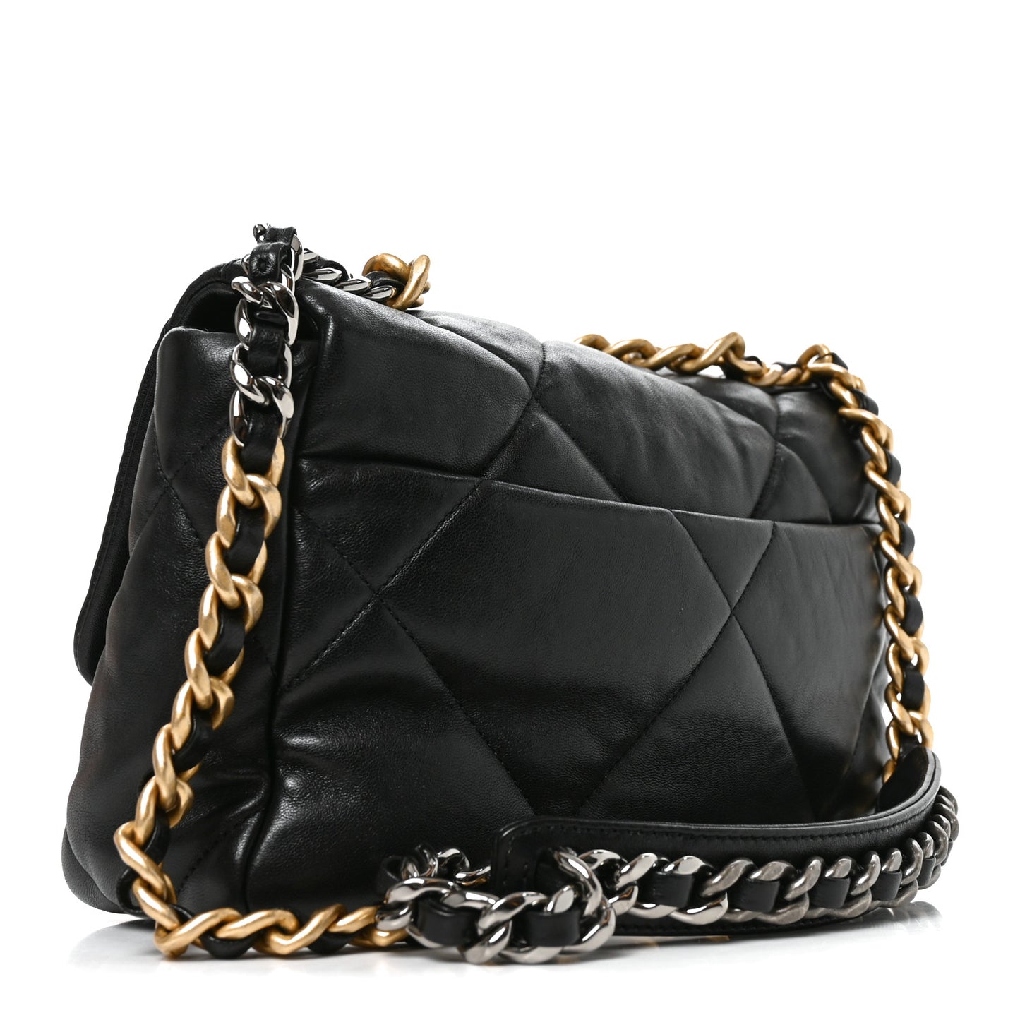 Lambskin Quilted Medium Chanel 19 Flap Black