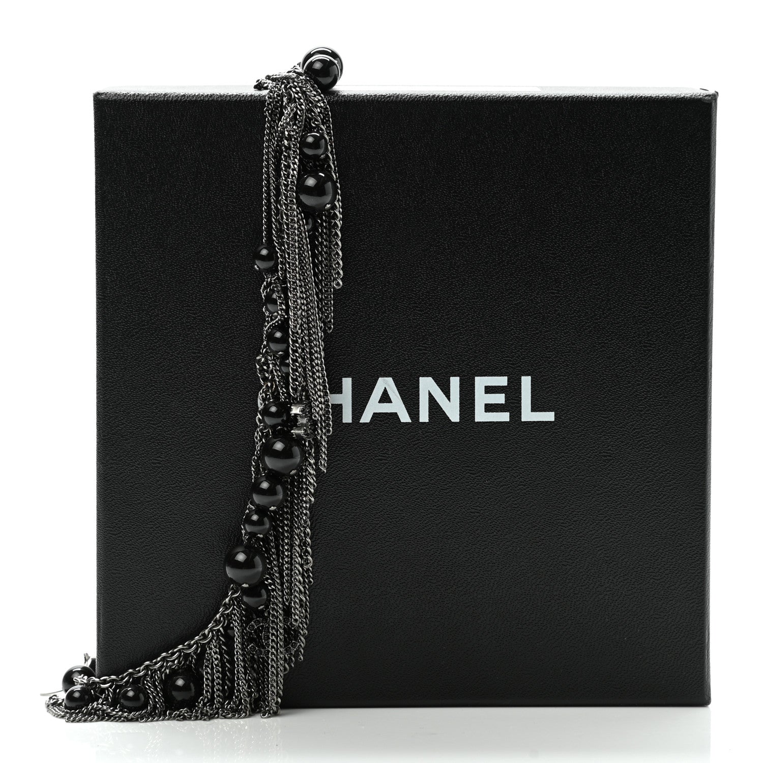 Chanel Metal Fringe Beaded Crystal CC Belt Black Ruthenium 4 of 4