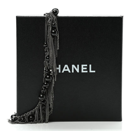 Chanel Metal Fringe Beaded Crystal CC Belt Black Ruthenium 4 of 4