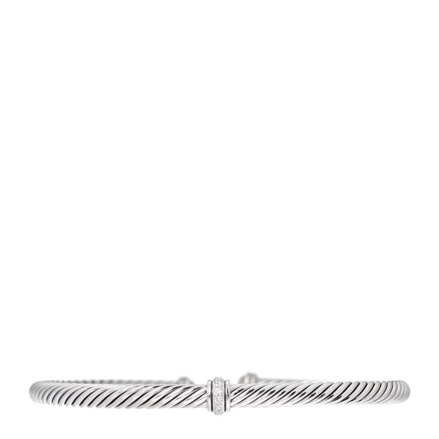 Sterling Silver Diamond 4mm Cable Classics Single Station Bracelet