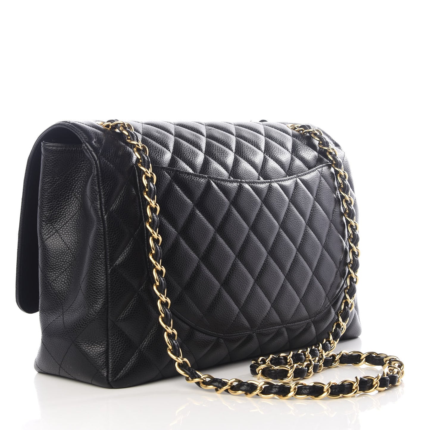 Caviar Quilted Jumbo Single Flap Black