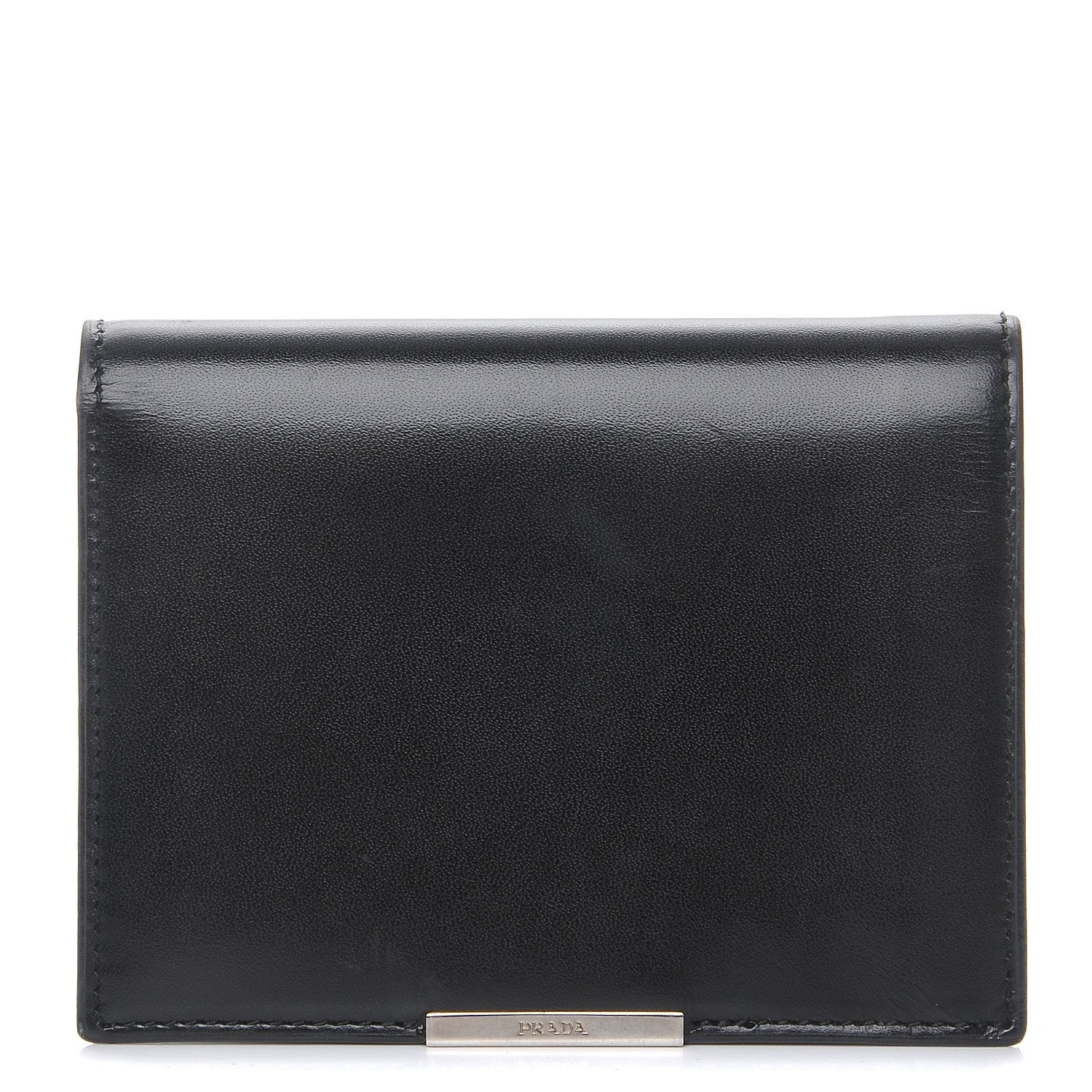 Prada Box Calfskin Bi-Fold Wallet Black 1 of 8