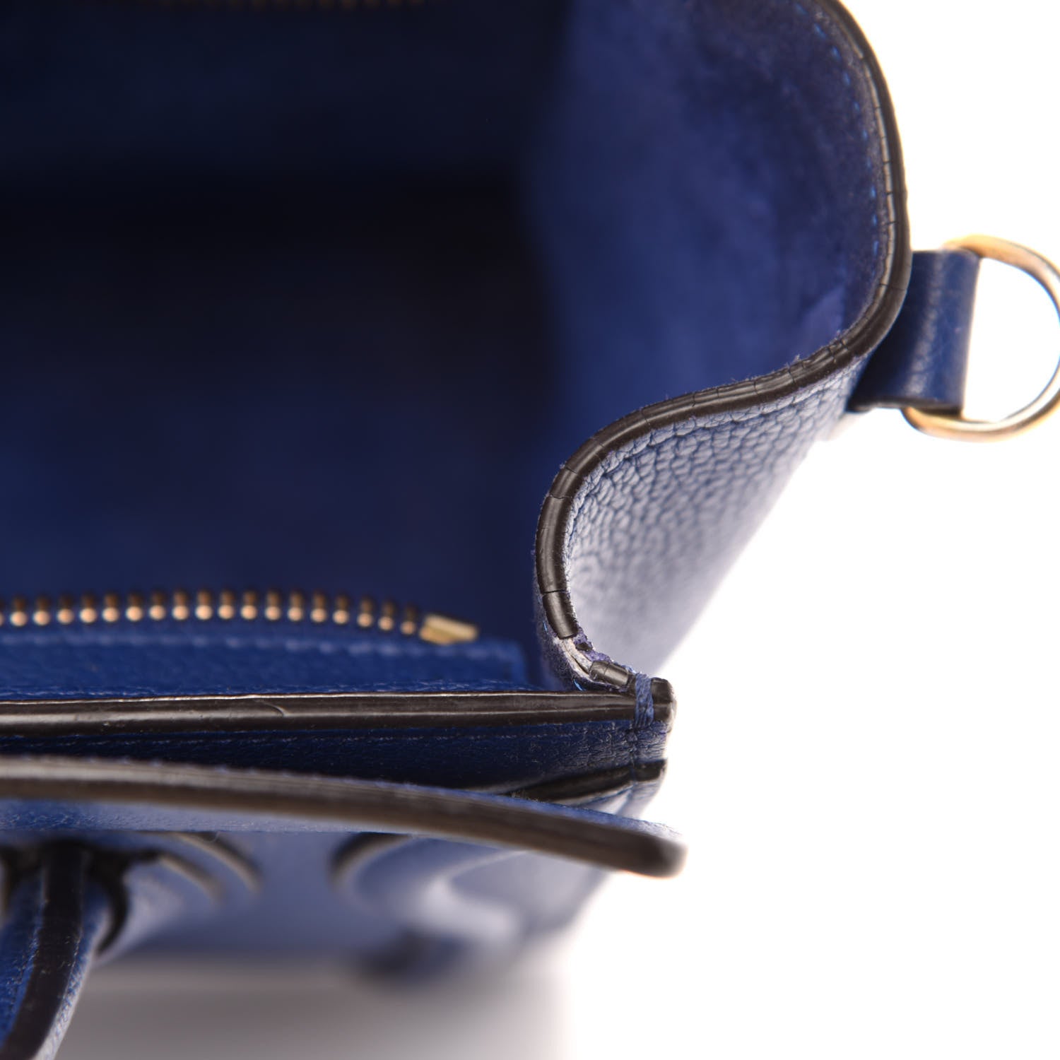Celine Drummed Calfskin Nano Luggage Indigo 11 of 15