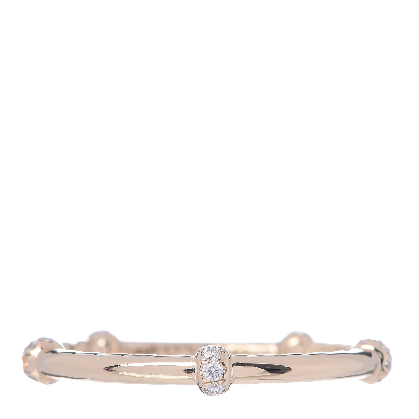 18K Yellow Gold Diamond 1.7mm Astor Single Row Ring 53 6.5