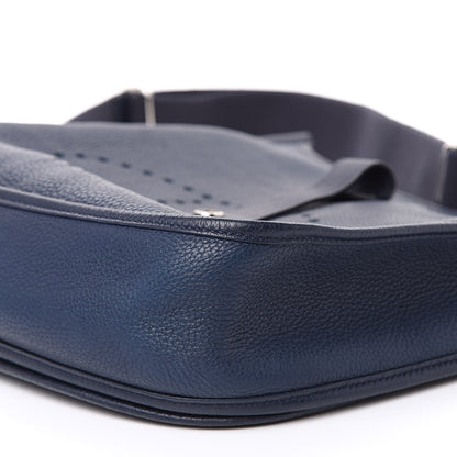 Hermes Taurillon Clemence Evelyne III PM Bleu Thalassa 9 of 14