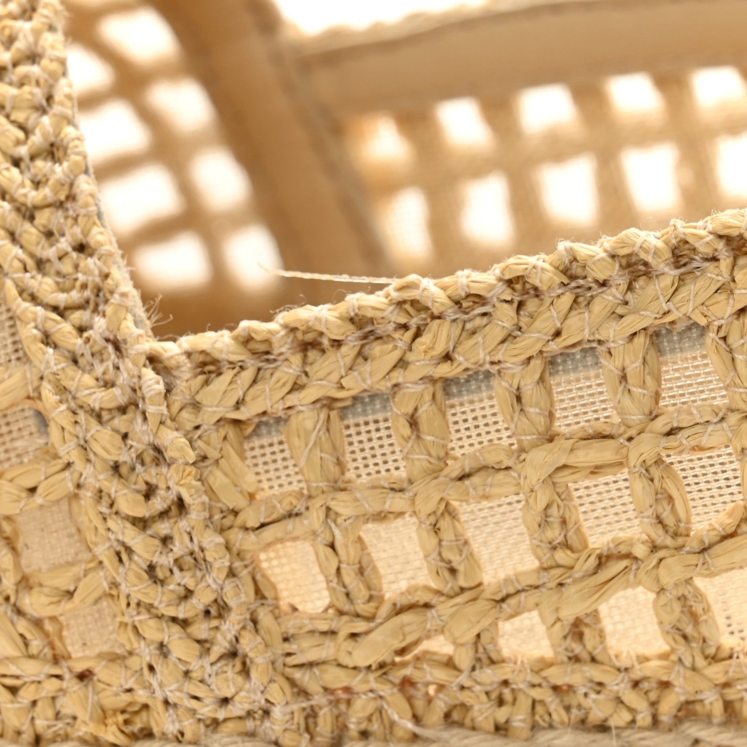 Prada Raffia Triangle Logo Crochet 20mm Espadrilles 37 Naturale 9 of 10