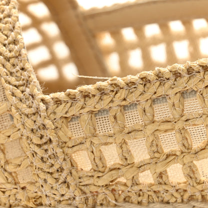 Prada Raffia Triangle Logo Crochet 20mm Espadrilles 37 Naturale 9 of 10