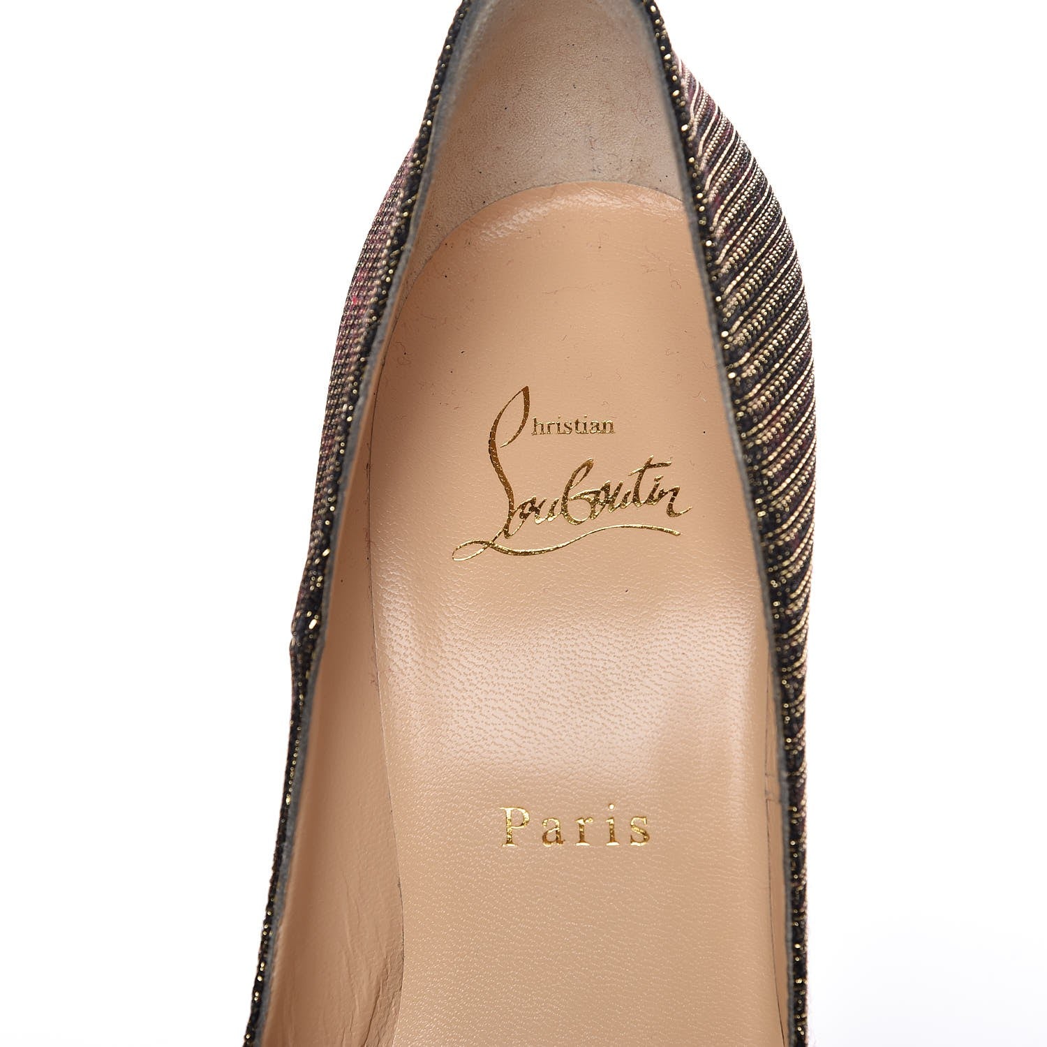 Christian Louboutin Glitter Chain So Kate 120 Pumps 39 Black Gold 7 of 8