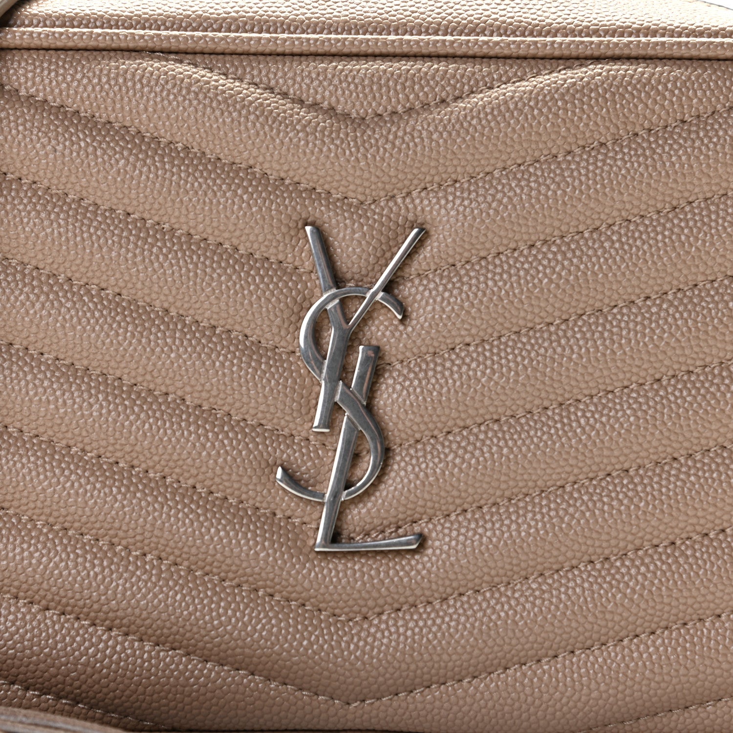 Saint Laurent Grain De Poudre Matelasse Monogram Mini Lou Camera Bag Gold Sand 7 of 10