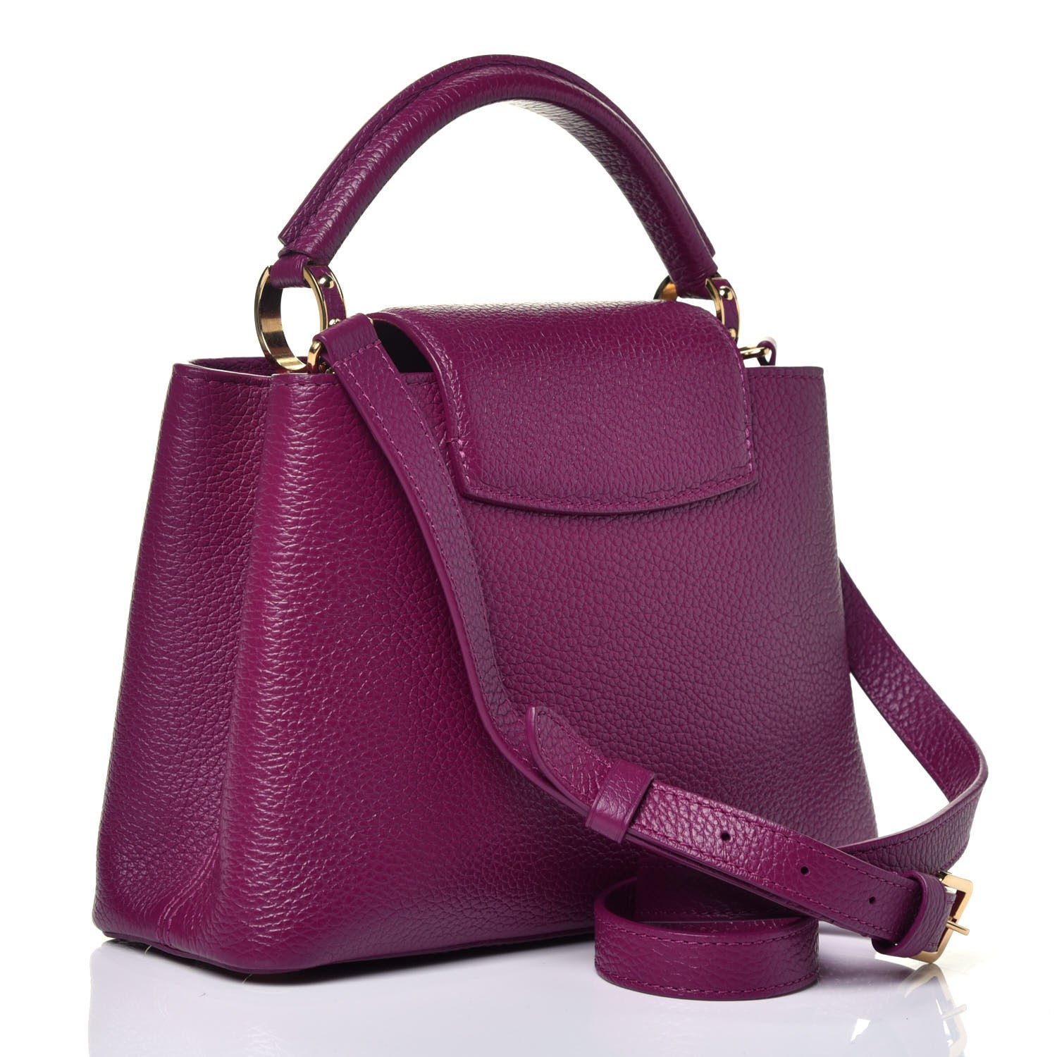 Louis Vuitton Taurillon Studded Sol Capucines BB Magenta 4 of 9