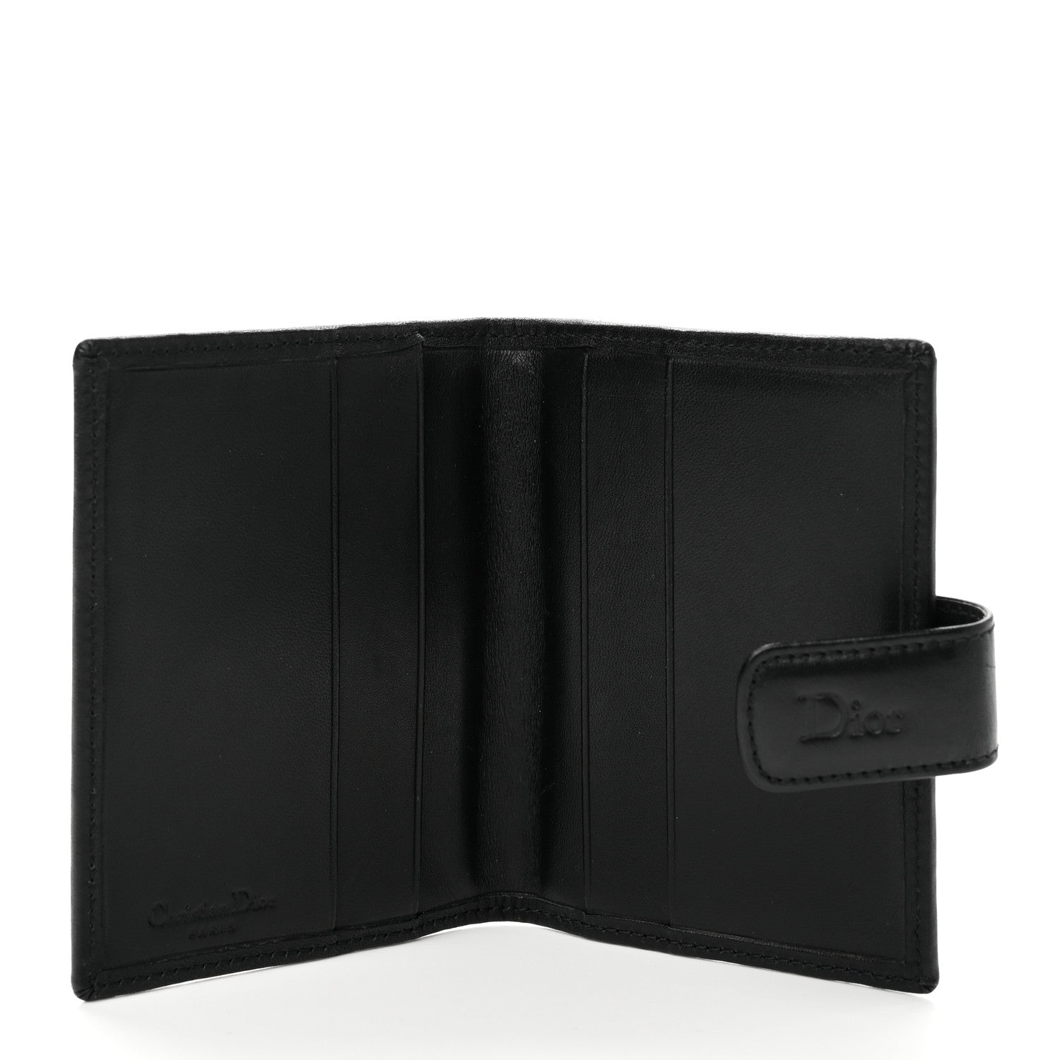 Christian Dior Monogram Compact Wallet Black 5 of 7