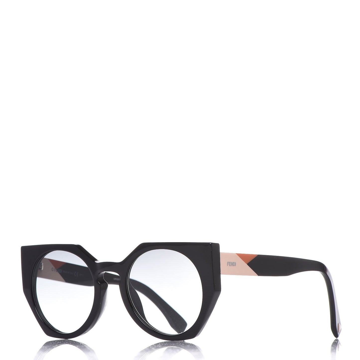 Acetate Facets Oversized Cat Eye Sunglasses FF 0151/S Black