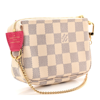 Louis Vuitton Damier Azur 2021 Christmas Animation Hollywood Mini Pochette Accessories Fuchsia 3 of 11