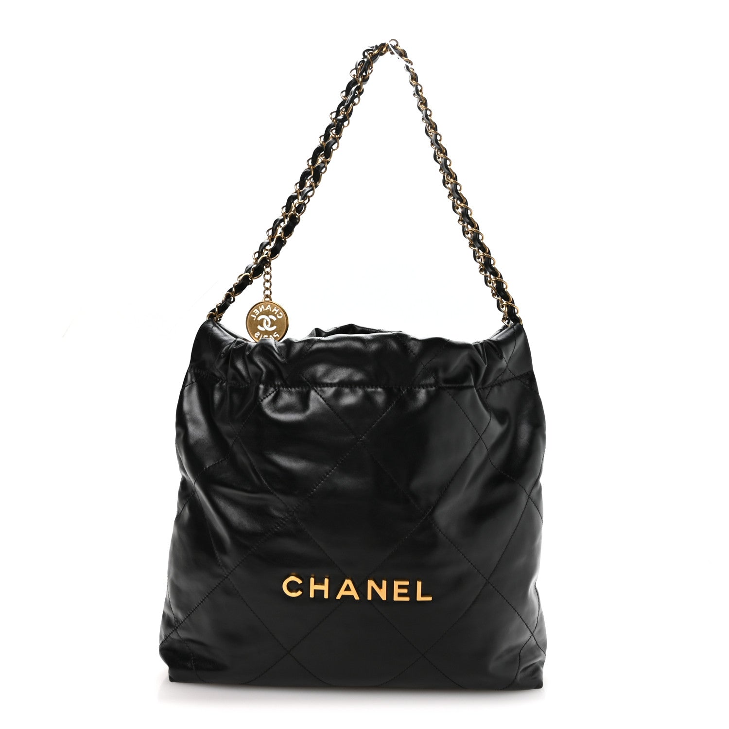 Chanel Shiny Calfskin Quilted Small Chanel 22 Black 2 of 21