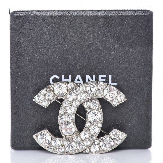Chanel Crystal CC Brooch Silver 6 of 6