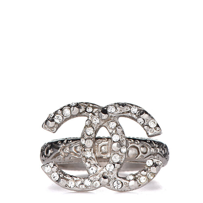 Chanel Crystal CC Ring 6 Silver 1 of 4