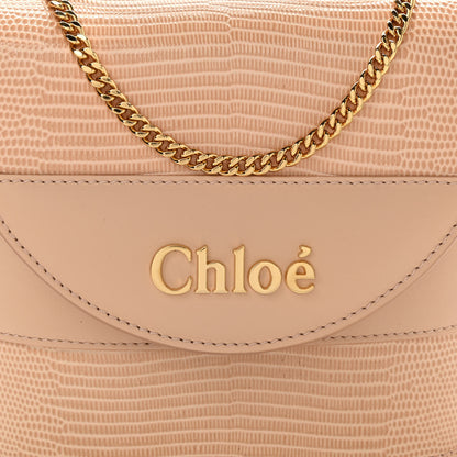 Chloe Calfskin Lizard Embossed Small Aby Lock Delicate Pink 8 of 10