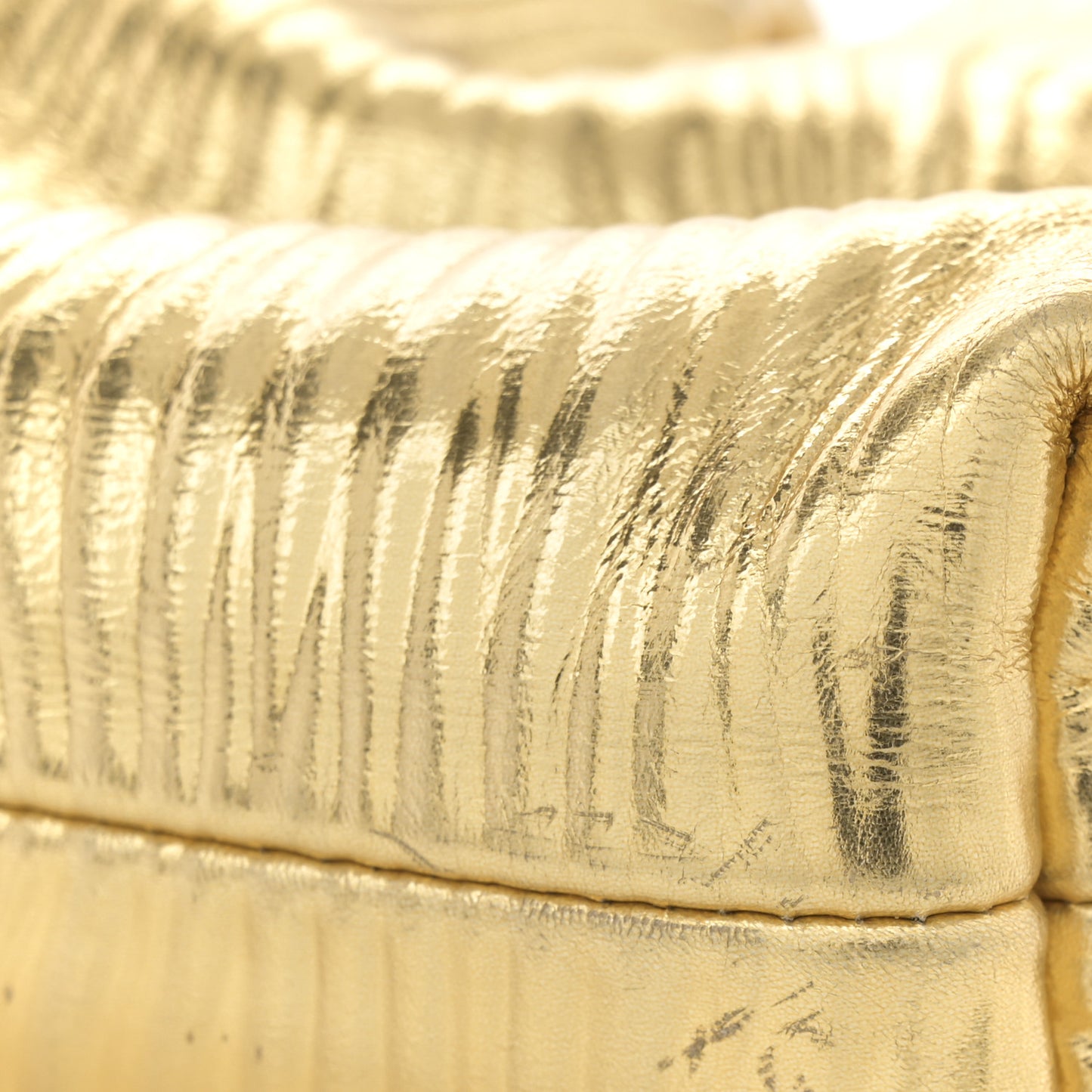 Metallic Bark Calfskin The Mini Pouch Gold