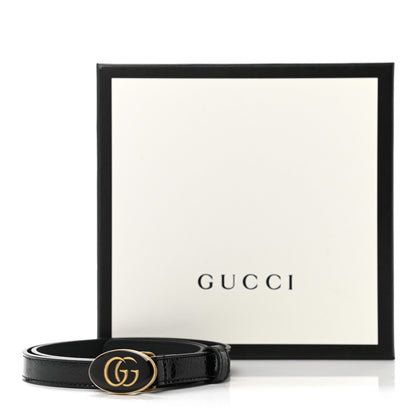 Gucci Skipper Calfskin Enamel GG 15mm Belt 75 30 Black 6 of 6