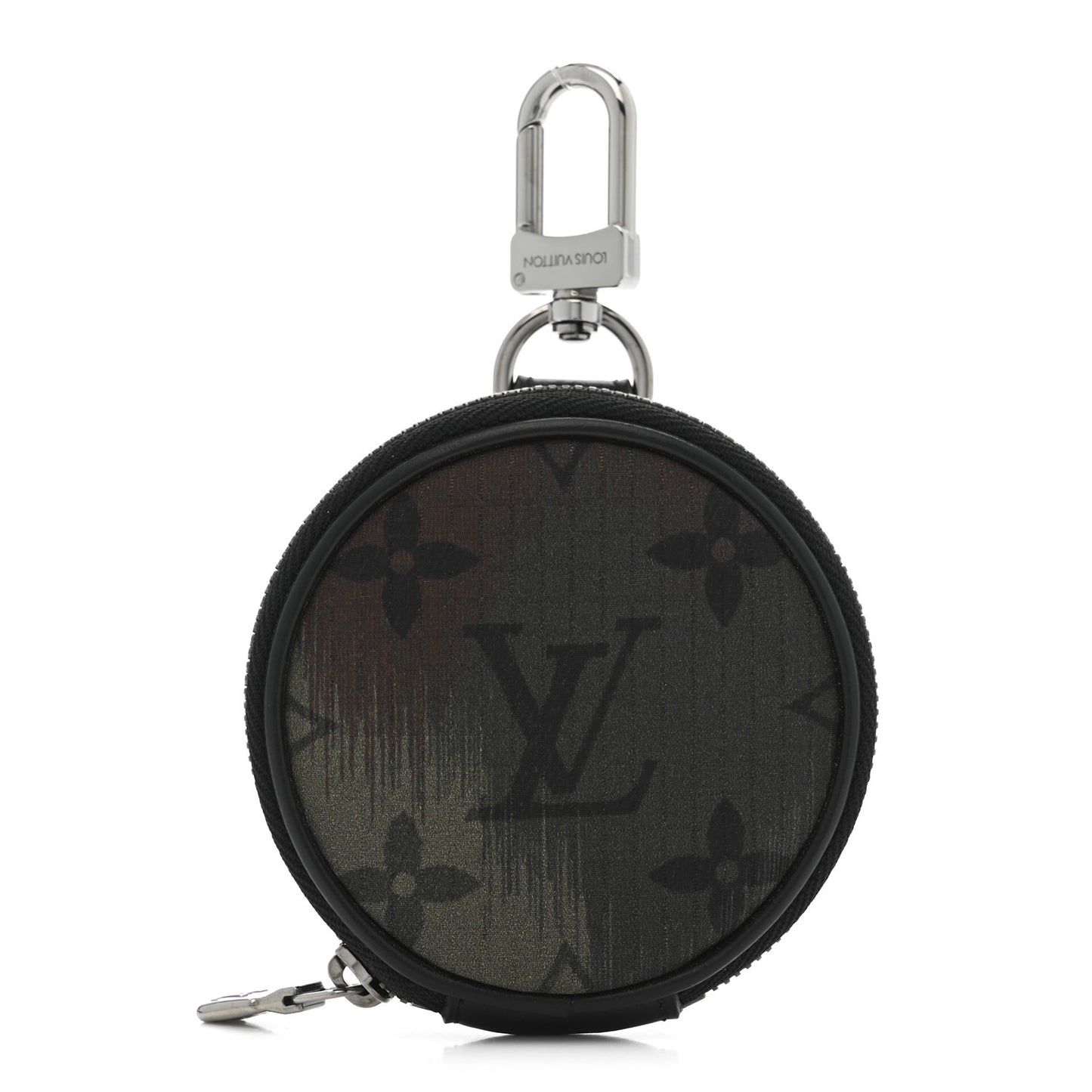 Nylon Monogram Camouflage Round Coin Purse Kaki