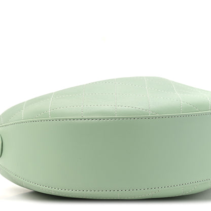 Chanel Lambskin Quilted Hobo Clutch With Chain Light Green 10 of 10