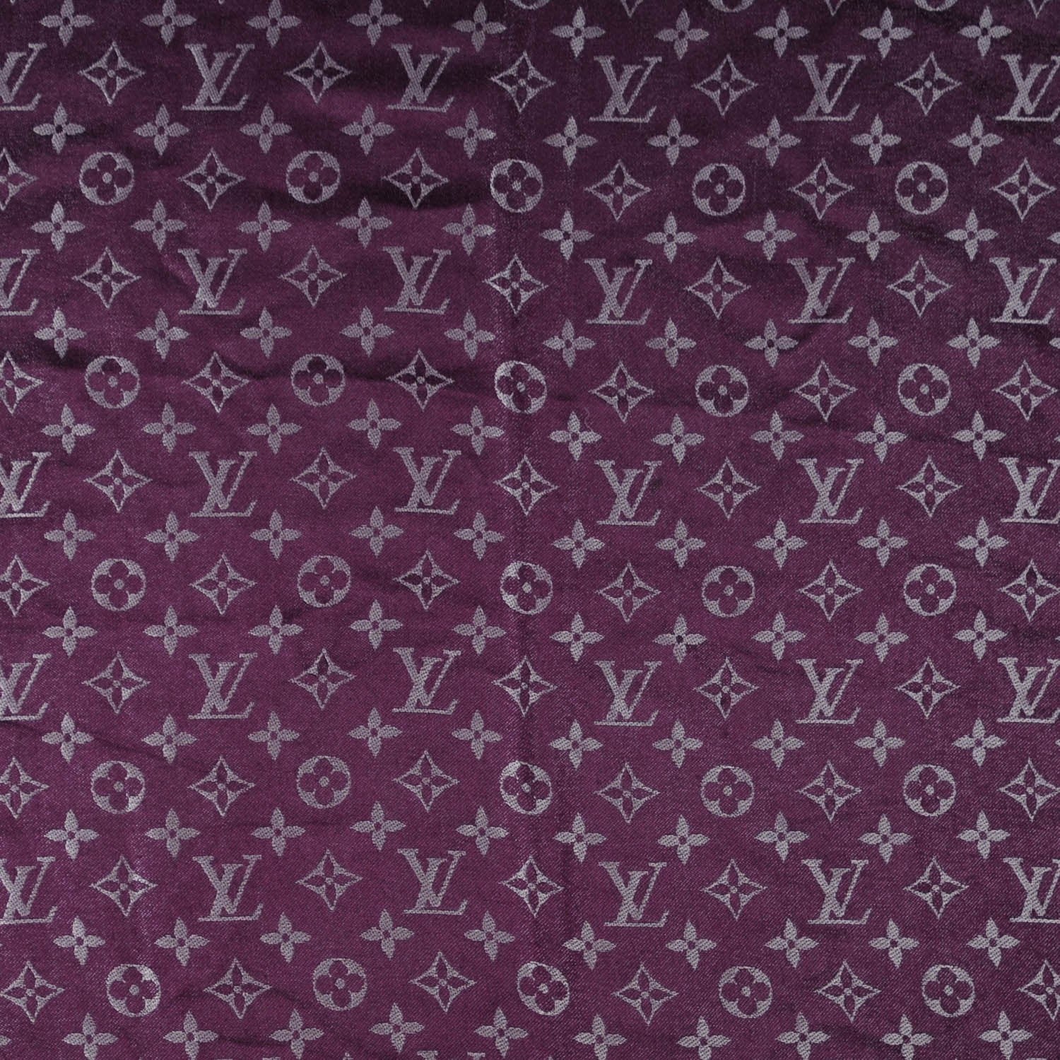 Louis Vuitton Silk Lurex Wool Monogram Shine Shawl Amarante 1 of 5